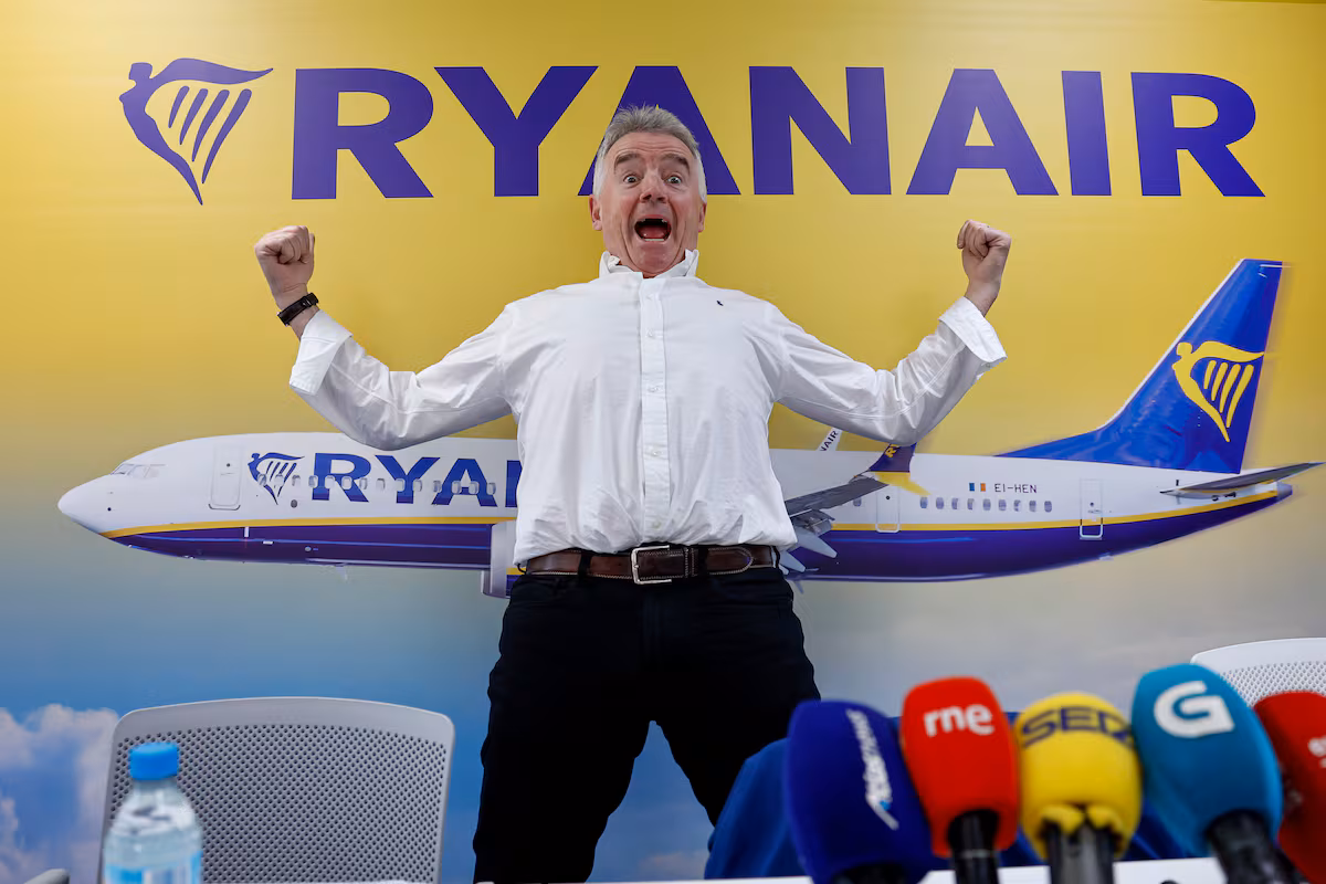 Ryanair incrementa su proyección de pasajeros y reporta ganancias de 2.540 millones en el primer semestre, un 42% más